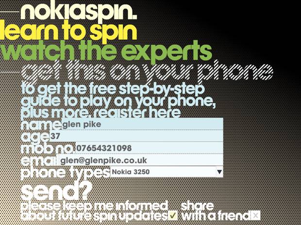 Nokia Spin Flash Site English Subscribe Page